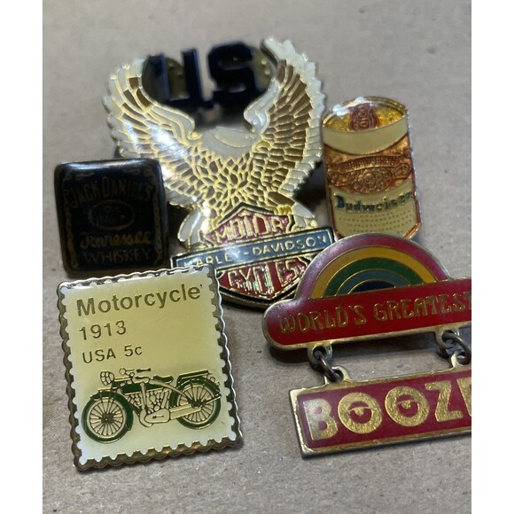 Enamel Pin Lot Harley Davidson Motorcycle Eagle Enameled Hat Vest Lapel Pin - Picture 3 of 6